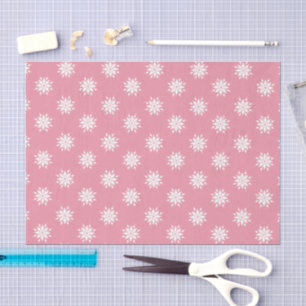 Christmas pink and white with snowflakes tissue paper