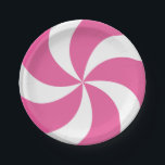 CHRISTMAS PINK CANDY PAPER PLATE<br><div class="desc">Christmas candy part of the cute cookies and cocoa christmas collection</div>