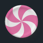 CHRISTMAS PINK CANDY PAPER PLATE<br><div class="desc">Christmas candy part of the cute cookies and cocoa christmas collection</div>