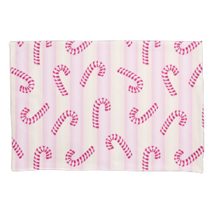 Christmas Pink Candycanes Pattern Pillowcase