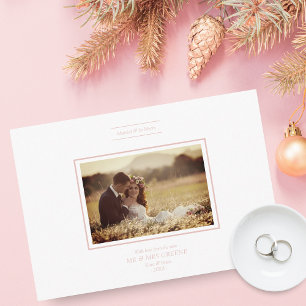 Christmas Pink Chic Newlyweds Photo Couple Wedding