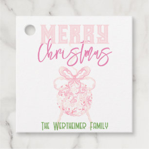 Christmas Pink Chinoserie Ornament Favour Tags