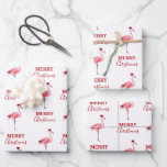 Christmas Pink Flamingo Bird with Santa Hat Wrapping Paper Sheet<br><div class="desc">A funny pink flamingo getting in the Christmas spirit by wearing a Santa hat. A unique summer tropical Christmas wrapping paper that will make your friends and family giggle. Ideal tropical Summer beach Xmas design for your Christmas decor and gifts. Customize the text and make it your own.</div>
