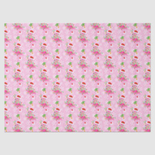 Christmas Pink Flamingo Pattern Tissue Paper