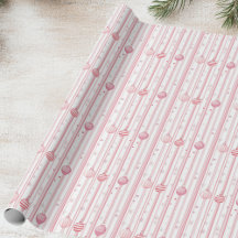 Christmas Pink Ornaments and Stripes