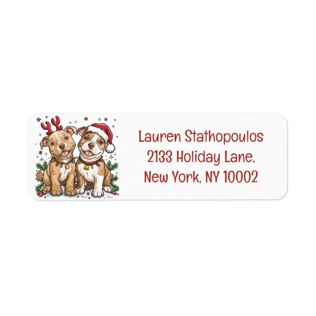 Christmas Pit Bull Dogs (Front)