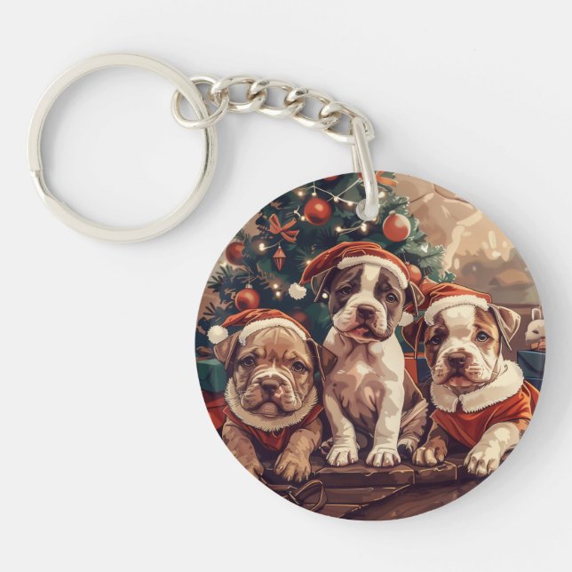 Christmas Pit Bull Puppy Dogs (Devant)