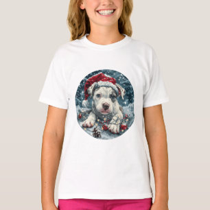 Christmas Pit Bull Santa Puppy T-Shirt