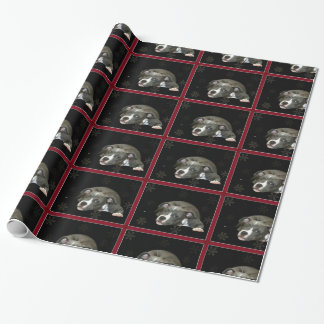Christmas Pitbull dog wrapping paper