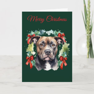 Christmas Pitbull Holiday Card