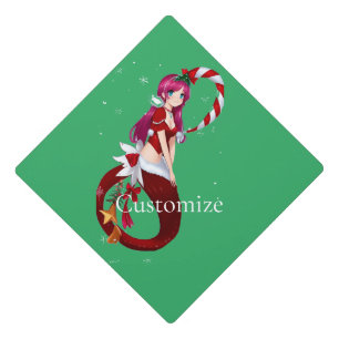 Christmas Pixie Mermaid Thunder_Cove Graduation Cap Topper