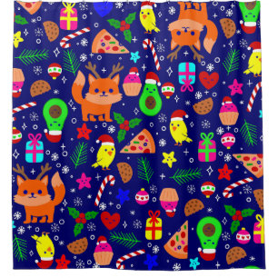 christmas pizza chick bird avocado blue