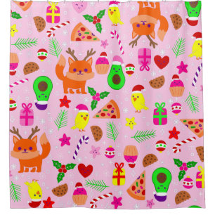 christmas pizza chick bird avocado pink