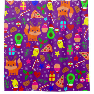 christmas pizza chick bird avocado purple 