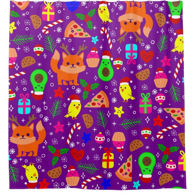 christmas pizza chick bird avocado purple  (Front)