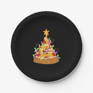 Christmas Pizza Christmas Lights Paper Plate