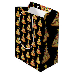 Christmas Pizza Lover Holiday Dinner Xmas Night  Medium Gift Bag