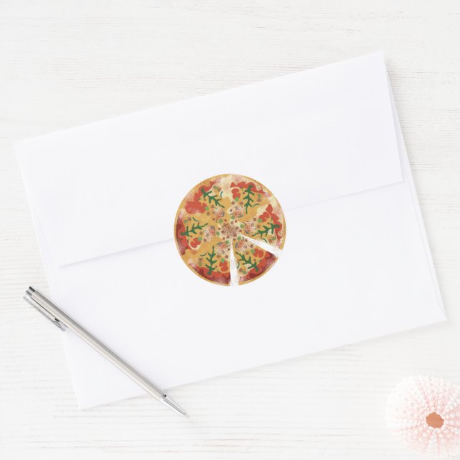 Christmas Pizza  Sticker (Envelope)