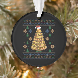 Christmas Pizza Tree Santa Hat Ugly Sweater Xmas Ornament