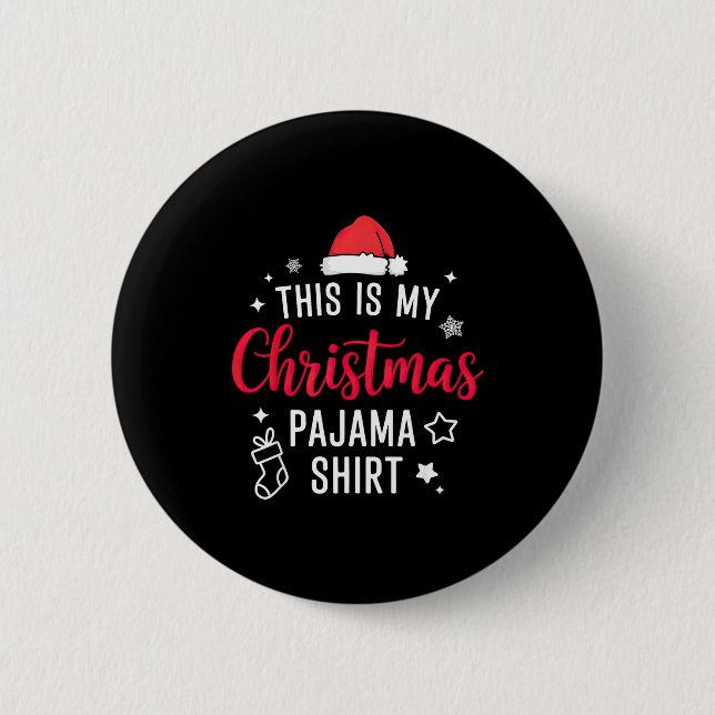 Christmas Pj Pajama Pjs  2 Inch Round Button (Front)
