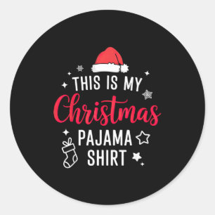 Christmas Pj Pajama Pjs  Classic Round Sticker