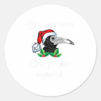Christmas plague doctor mask don we now classic round sticker