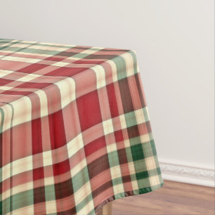 Christmas Plaid 06-Cotton Tablecloth 52x70