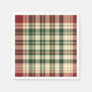 Christmas Plaid 14-PAPER PARTY NAPKINS