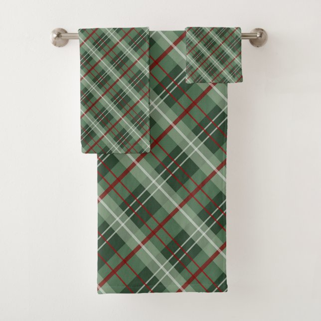 Christmas Plaid Bath Towel Set (Insitu)
