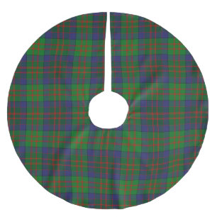 Christmas plaid brushed polyester tree skirt