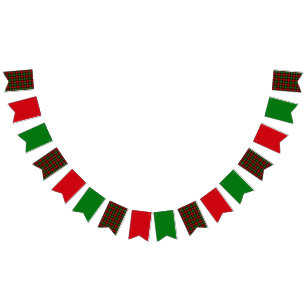 Christmas Plaid Bunting Flags