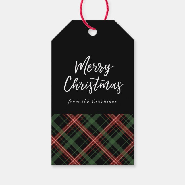 Christmas Plaid, Christmas Gift Tag (Front)