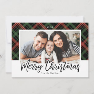 Christmas Plaid Christmas Photo Card