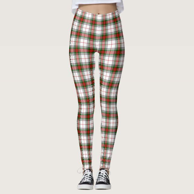 Christmas Plaid ~ Classic Red, Green and White Leggings (Front)