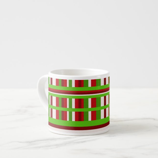 Christmas Plaid Espresso Cup (Front Left)