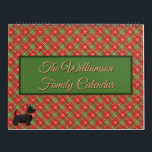 Christmas Plaid Family Pictures Calendar<br><div class="desc">This Calendar has a Christmas Plaid on the front and back with the little Scotty dog and a customizable text are for your family name. Add your own Family Pictures to each month and send out a truly special gift to all your family this year. Also anyone could customize this...</div>