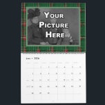 Christmas Plaid Family Pictures Calendar<br><div class="desc">This Calendar has a Christmas Plaid on the front and back with the little Scotty dog and a customizable text are for your family name. Add your own Family Pictures to each month and send out a truly special gift to all your family this year. Also anyone could customize this...</div>