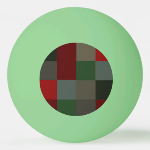 Christmas Plaid Glow in Dark Green Design Ping Pong Ball