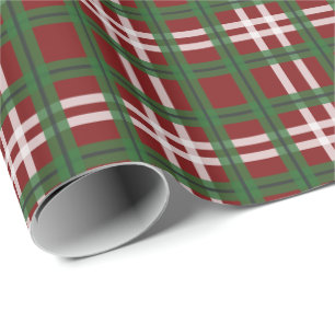 Christmas Plaid Green and Red Wrapping Paper
