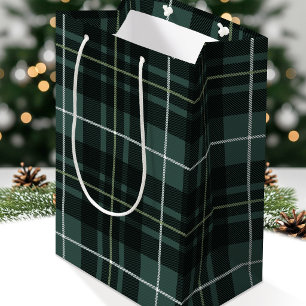 Christmas Plaid Green Classic Medium Gift Bag