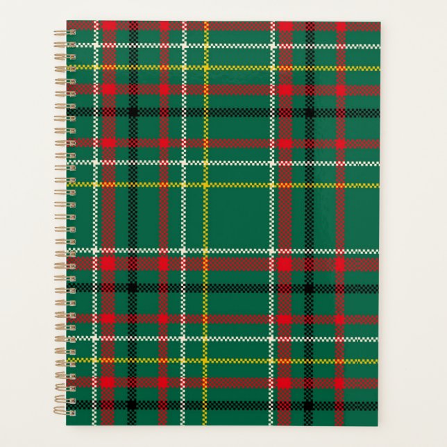 Christmas Plaid Green Pattern-23914 Planner (Front)