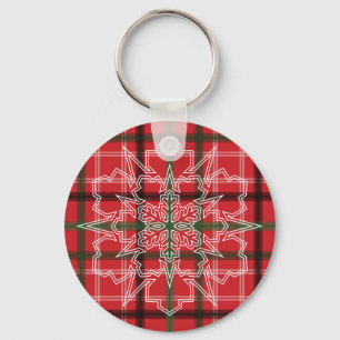 Christmas plaid keychain