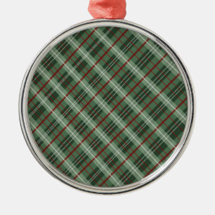 Christmas Plaid Metal Ornament