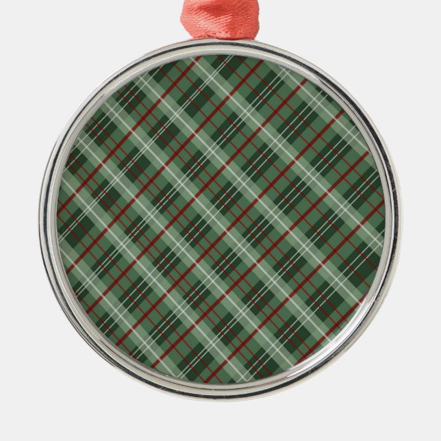 Christmas Plaid Metal Ornament (Front)