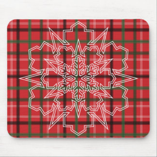 Christmas plaid mouse pad
