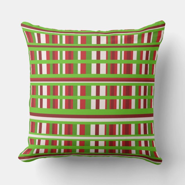 Christmas Plaid Outdoor Pillow (Front)