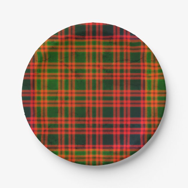 Christmas Plaid Pattern Design-62669 Paper Plate (Front)