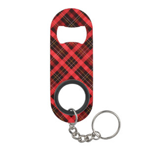 Christmas Plaid Pattern  Keychain Bottle Opener