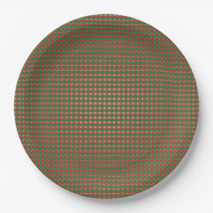 Christmas Plaid Pattern Paper Plate
