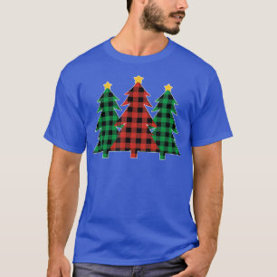 Christmas Plaid Pattern Ugly Christmas Tree T-Shirt